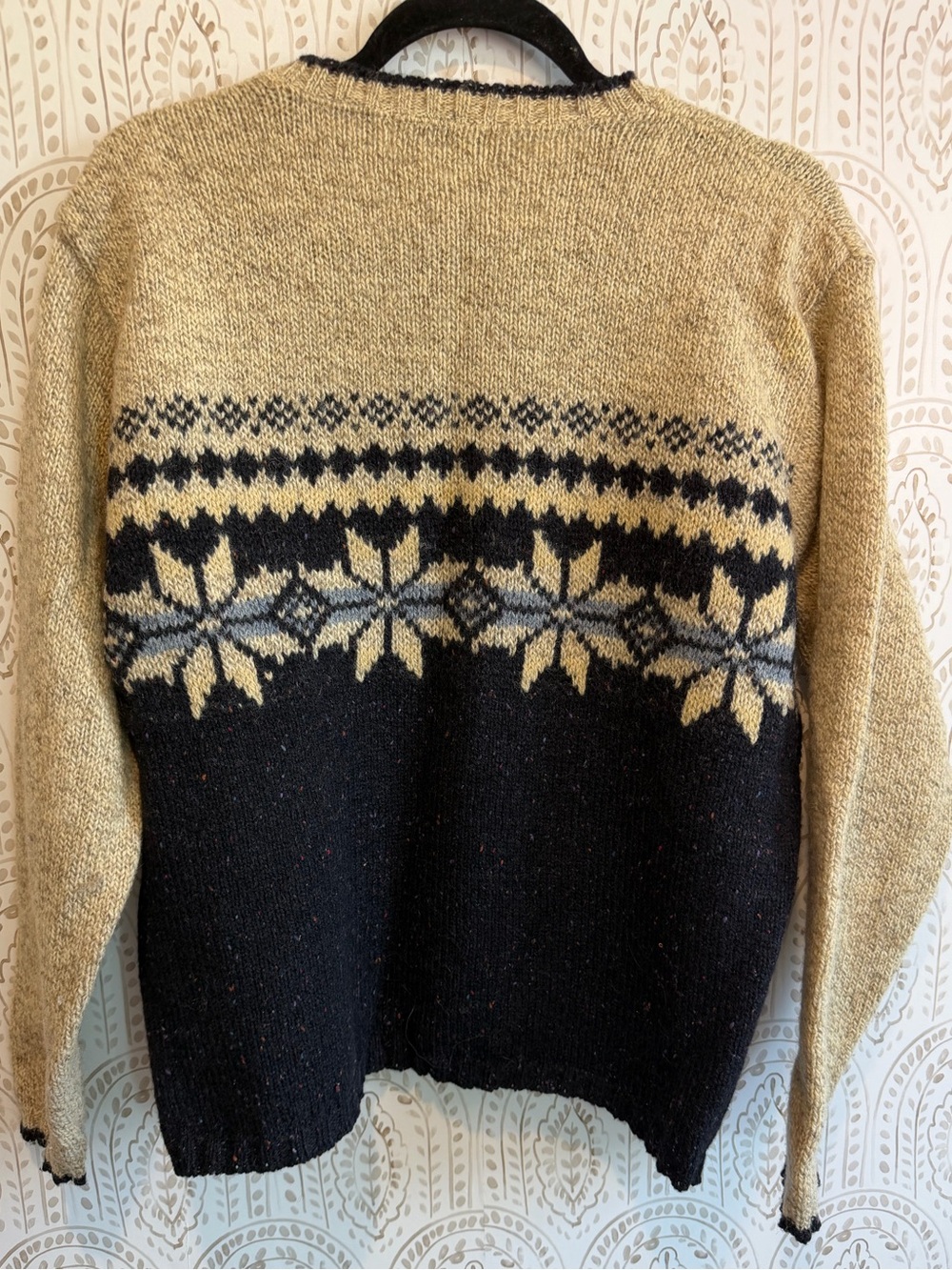 Eddie Bauer Wool Blend VTG Snowflake Sweater L Pullover Nordic Ski USA 90s Y2K - Picture 5 of 8